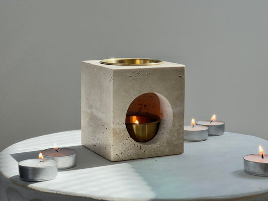 Travertine Marble Essential Oil Burner/Oil Diffuser